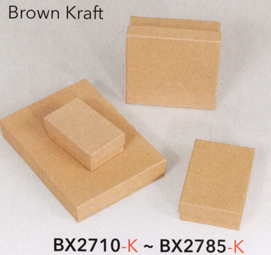 Cotton Filled Box - #10 - 1 7/8 x 1 1/4 x 5/8 - Brown Kraft