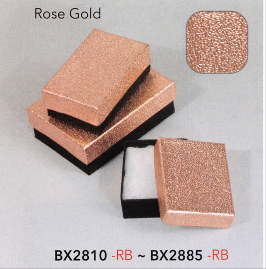 Cotton Filled Box - #82 - 8 x 2 x 1 - Rose Gold