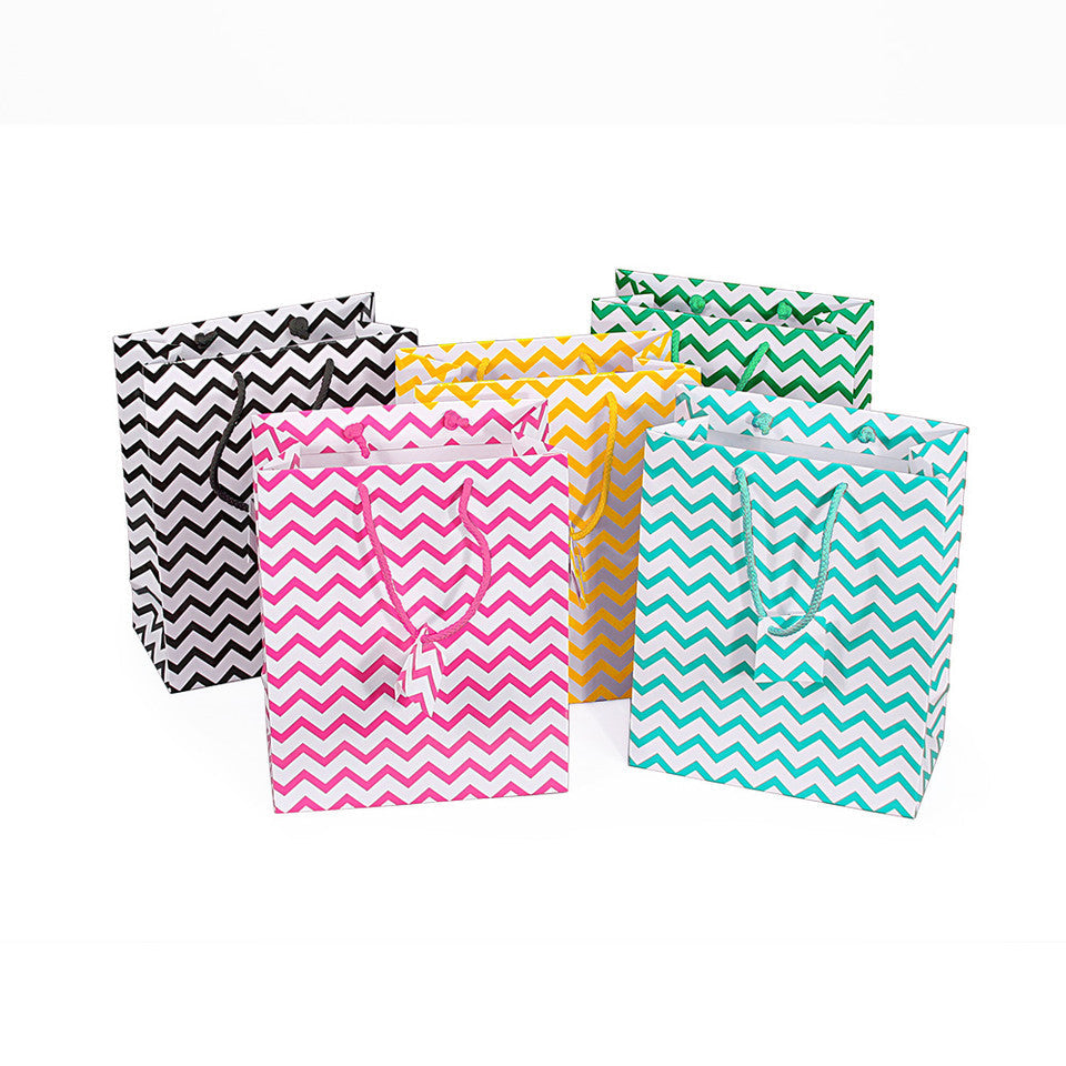 Patterned Paper Tote — Assorted Chevron — 4 x 2 in