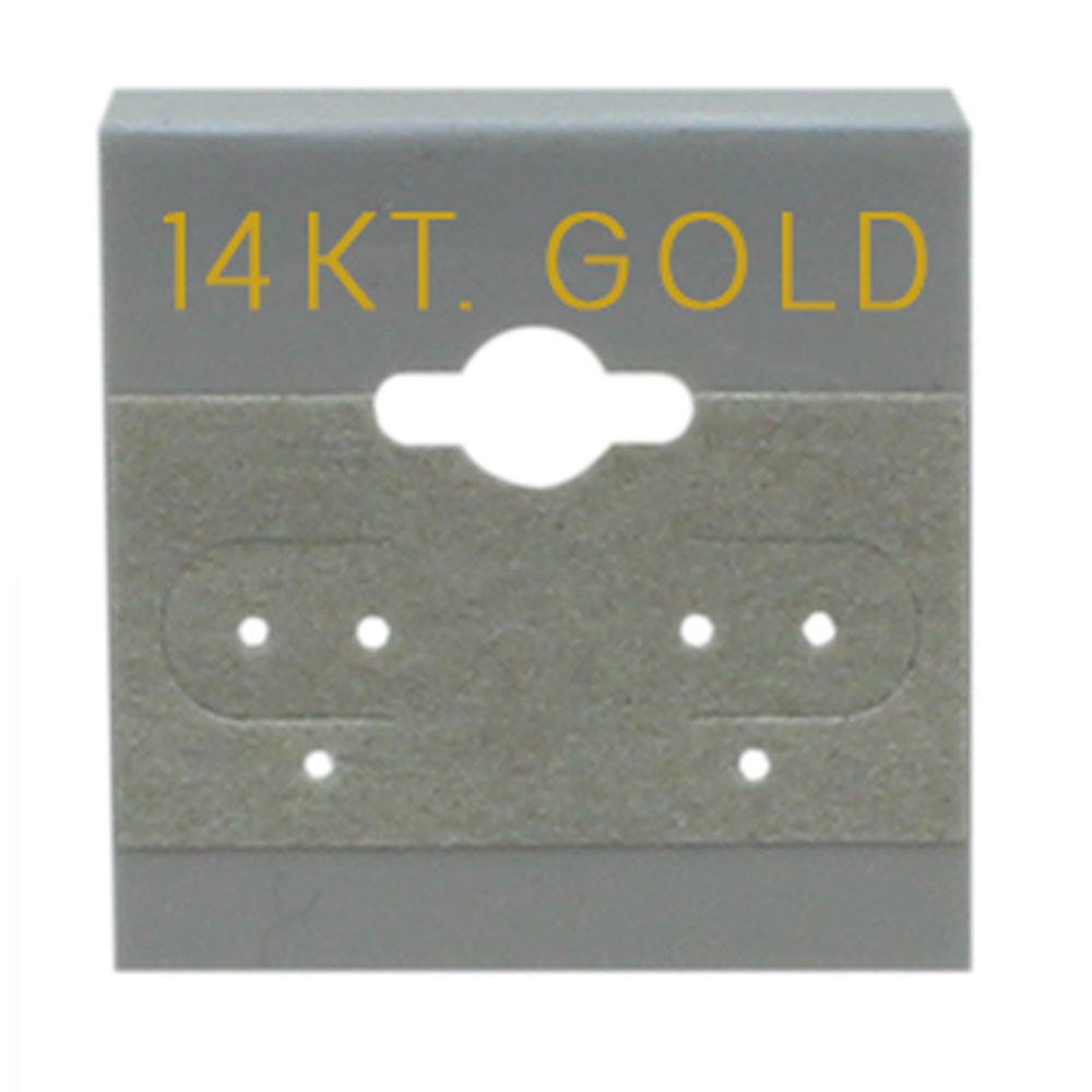 Hanging Earring Card — 14KT. Gold (Gold Imprinted) · 1 1/2 x 1 1/2" (38 x 38 mm) — Grey