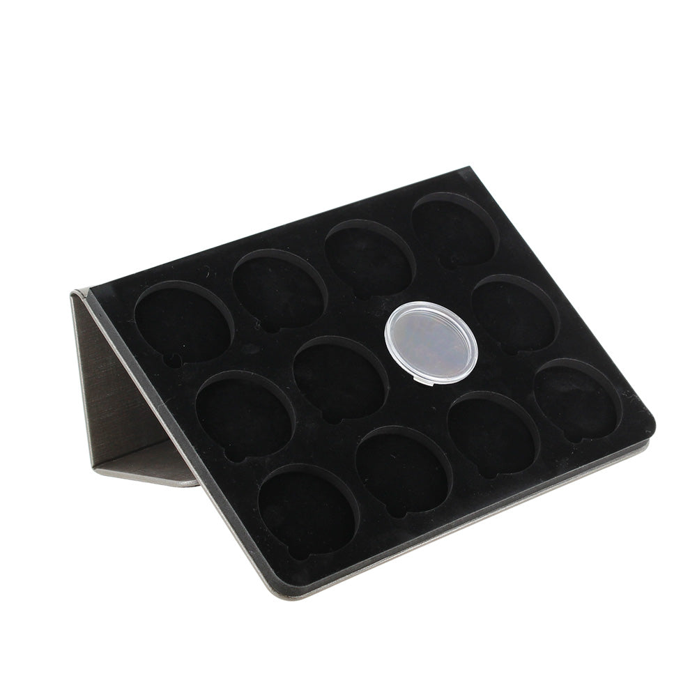 Slim Profile Coin Collection Folder — Premium Grey Faux Leather