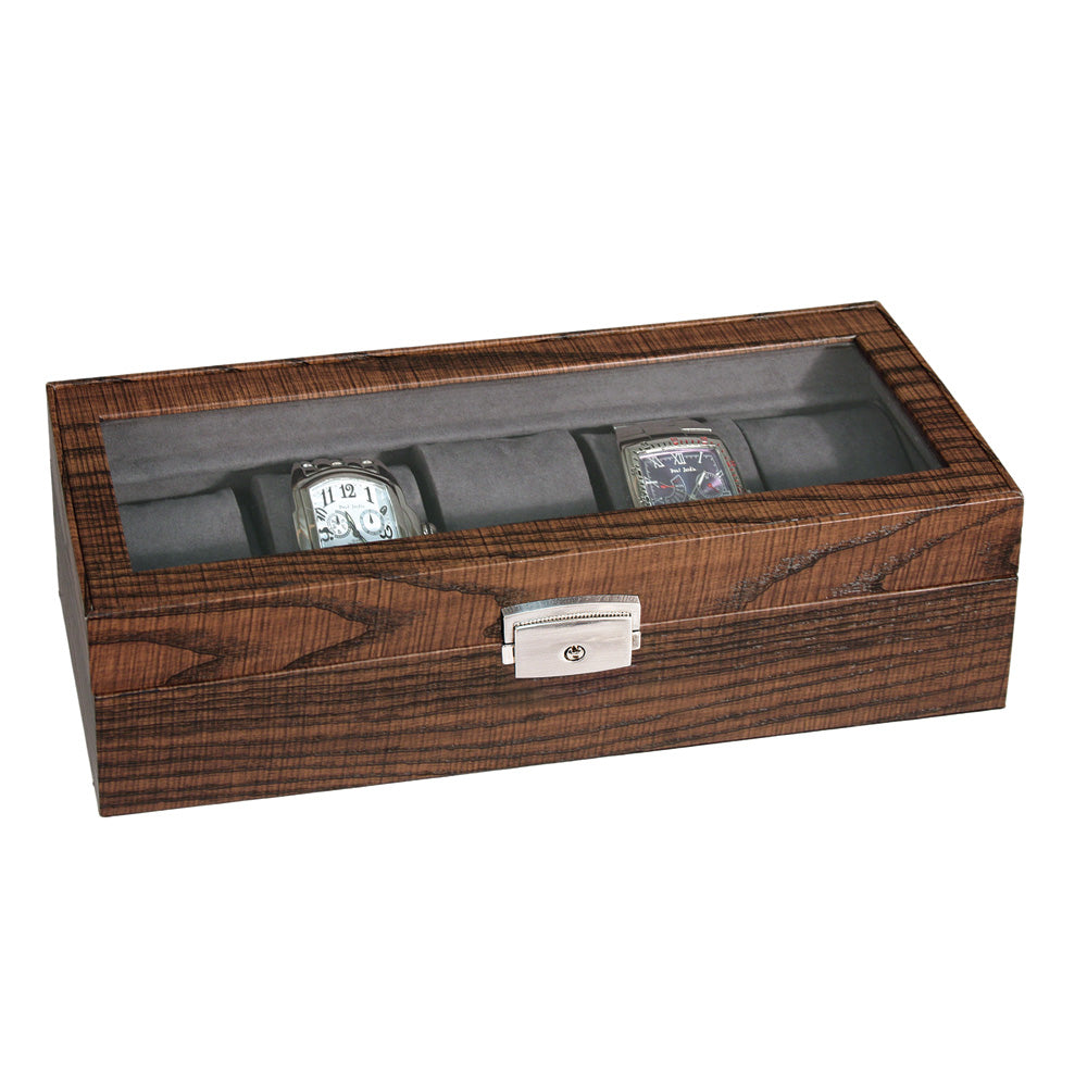 Glass Top Wood Grain Watch Cases