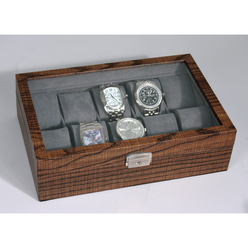 Glass Top Wood Grain Watch Cases