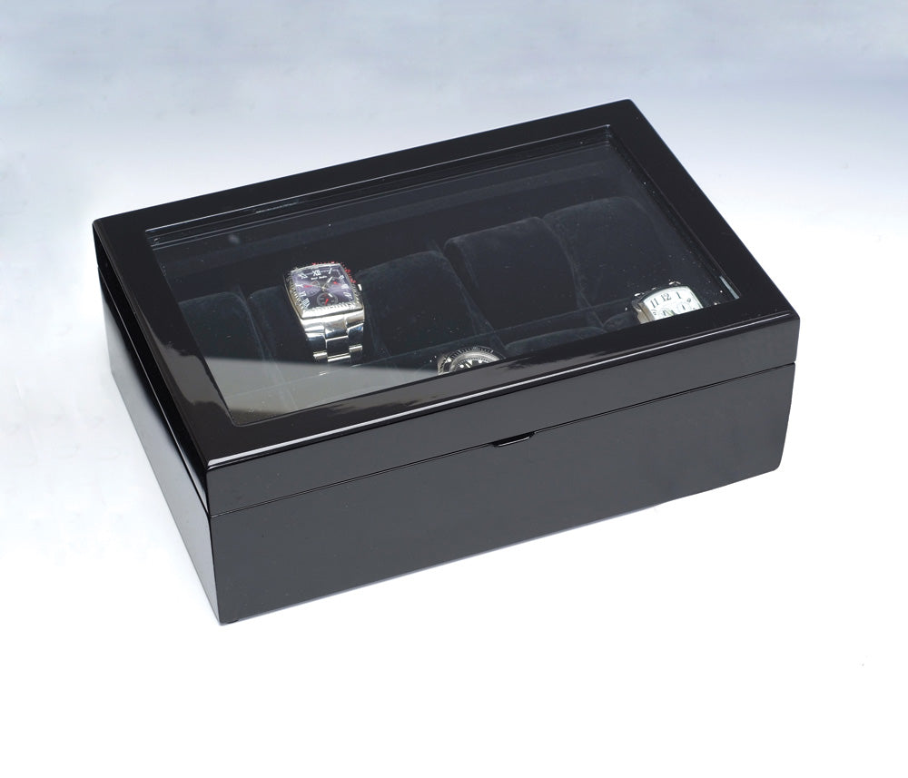 High Gloss Black Finish Wood Watch Cases