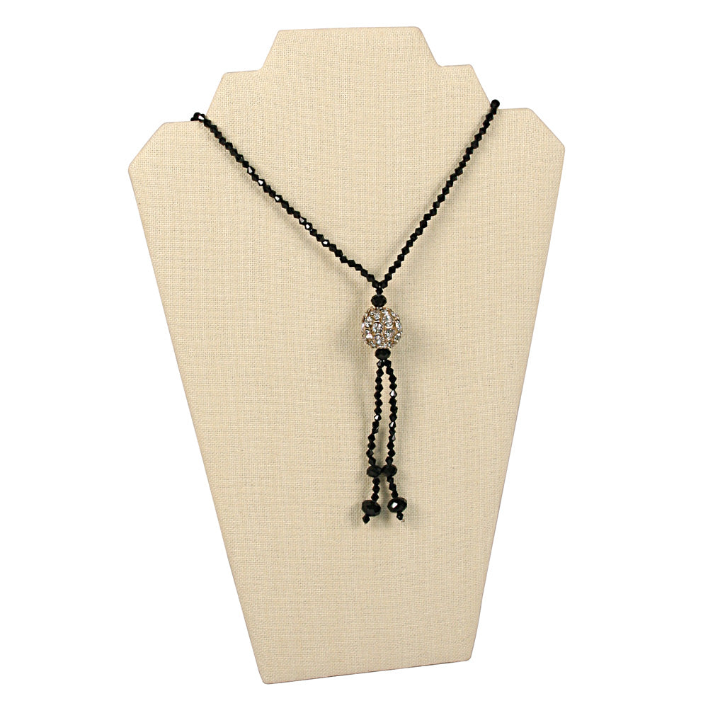 Necklace Display with Easel — 8 1/4 x 12 1/2" H (A) — Beige Linen