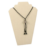 Necklace Display with Easel — 8 1/4 x 12 1/2" H (A) — Beige Linen