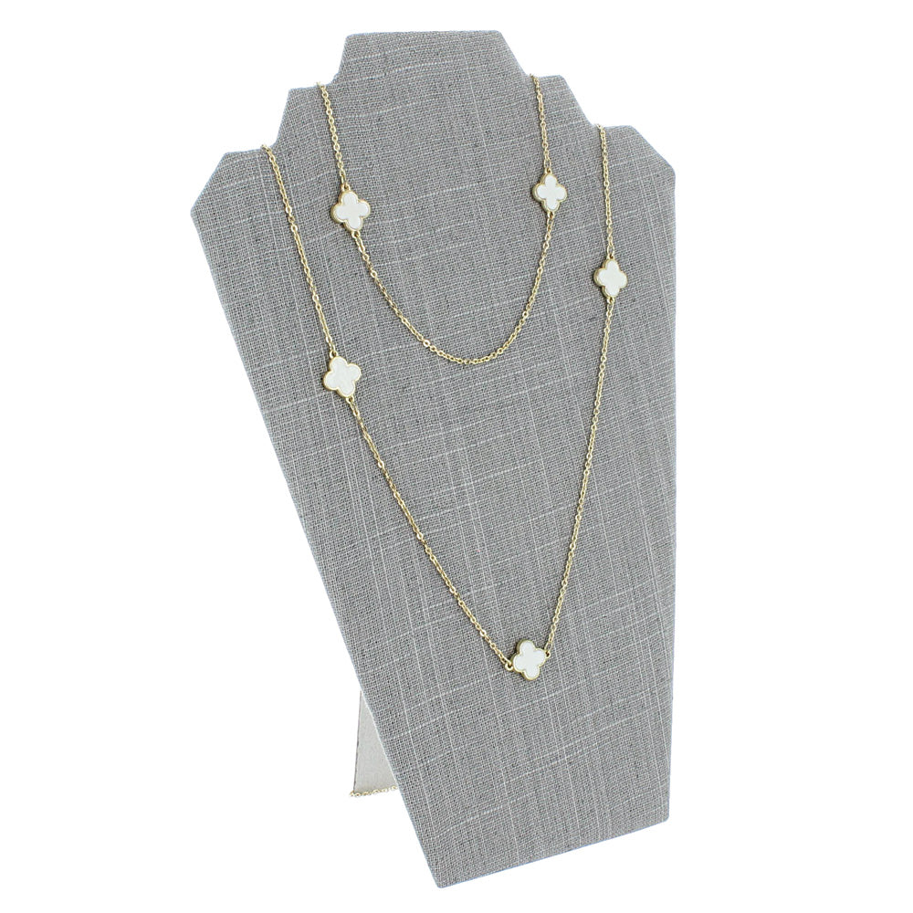 Necklace Display with Easel — 8 1/4 x 12 1/2" H (A) — Grey Linen