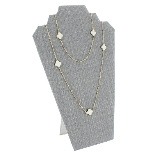 Necklace Display with Easel — 8 1/4 x 12 1/2" H (A) — Grey Linen