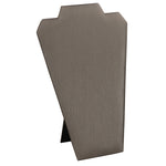 Necklace Display with Easel — 8 1/4 x 12 1/2" H (B) — Steel Grey Faux Leather