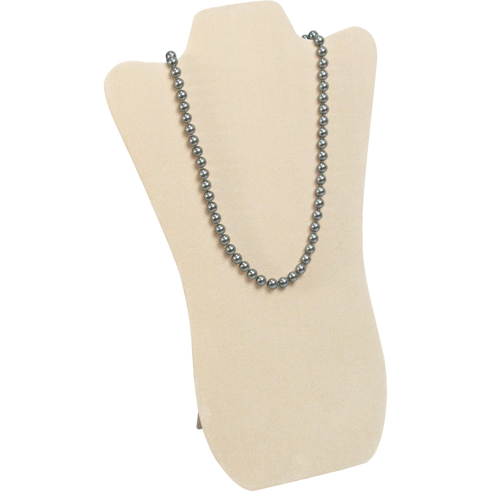 Necklace Display with Easel — 8 5/8 x 14 1/8" H — Beige Faux Suede