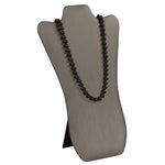 Necklace Display with Easel — 8 5/8 x 14 1/8" H — Steel Grey Faux Leather