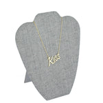 Necklace Display with Easel — 7 3/8 x 8 5/8" H — Grey Linen