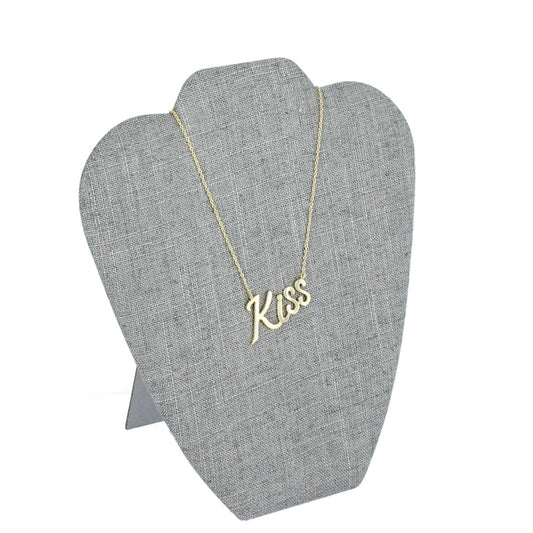 Necklace Display with Easel — 7 3/8 x 8 5/8" H — Grey Linen