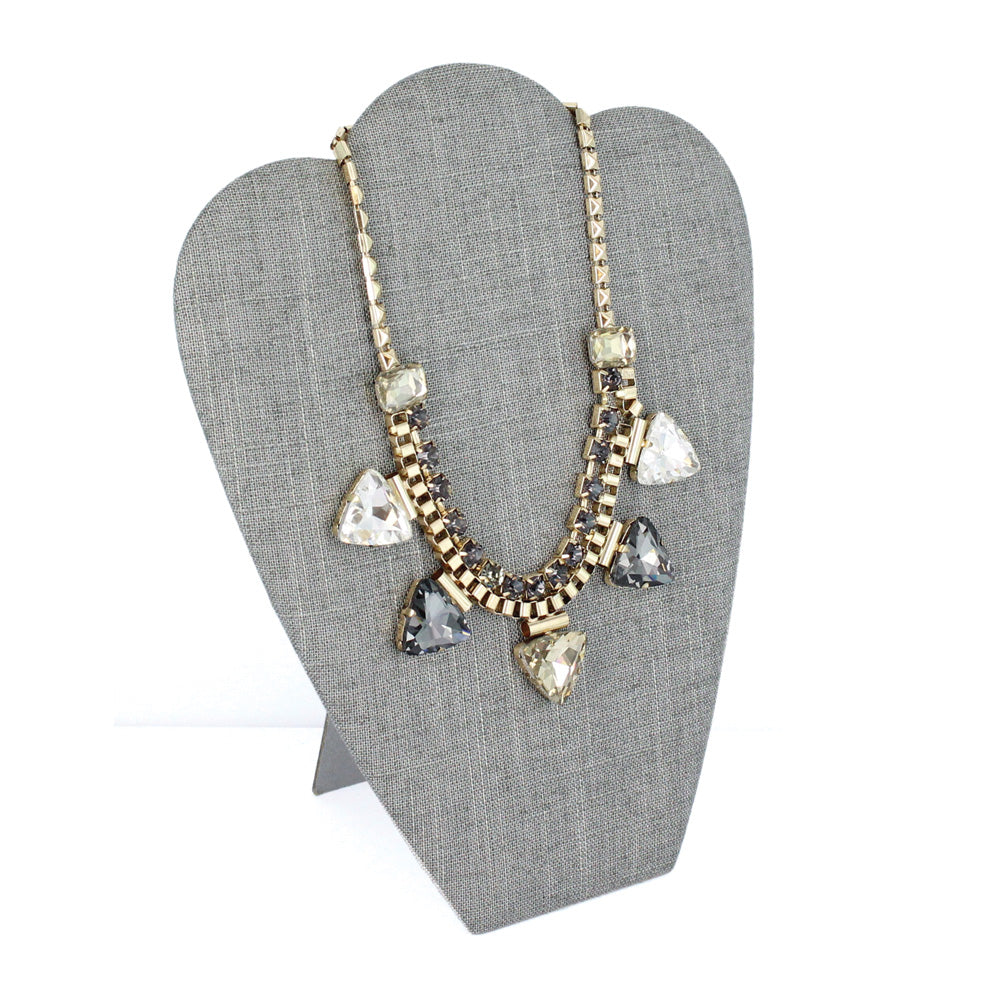 Necklace Display with Easel — 8 5/8 x 10 7/8" H — Grey Linen