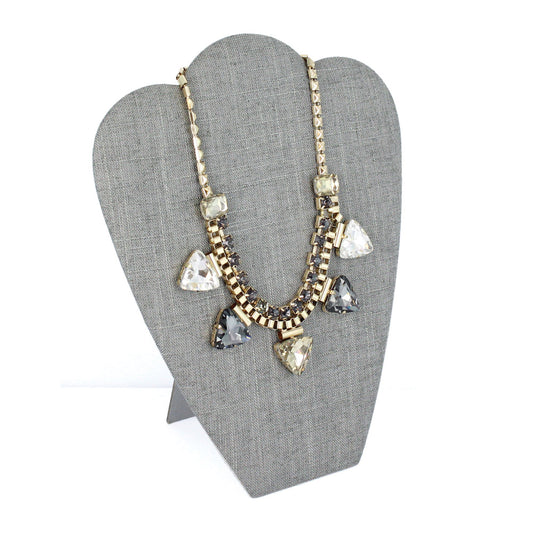 Necklace Display with Easel — 8 5/8 x 10 7/8" H — Grey Linen