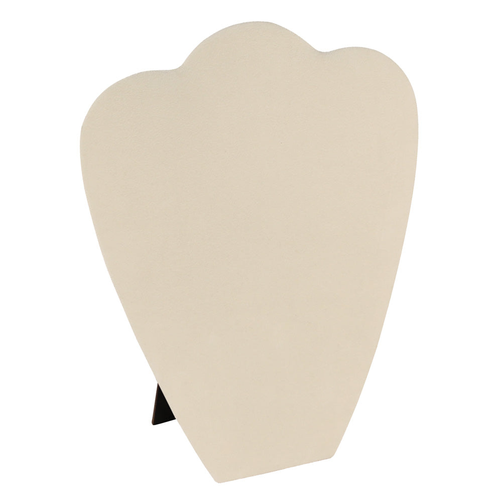 Necklace Display with Easel — 8 5/8 x 10 7/8" H — Beige Faux Suede