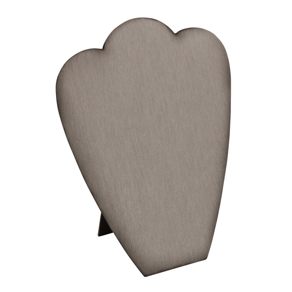 Necklace Display with Easel — 8 5/8 x 10 7/8" H — Steel Grey Faux Leather