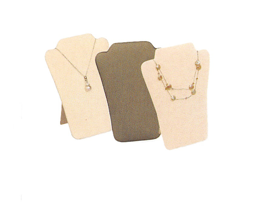 Necklace Display with Easel — 4 1/2 x 5 1/2" H (A) — Beige Linen
