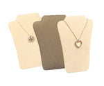 Necklace Display with Easel — 6 1/2 x 8" H — Beige Faux Suede