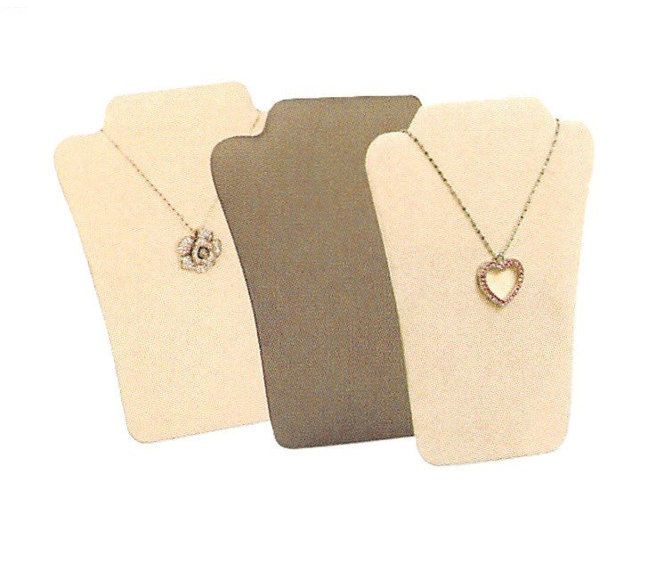 Necklace Display with Easel — 6 1/2 x 8" H — Steel Grey Faux Leather