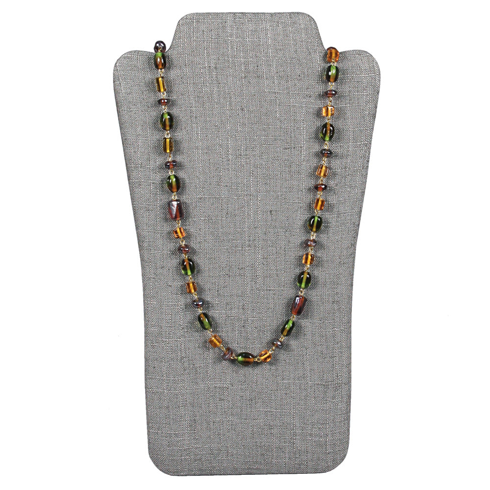 Necklace Display with Easel — 7 5/8 x 12 1/2" H — Grey Linen