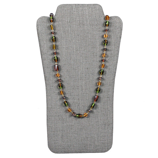Necklace Display with Easel — 7 5/8 x 12 1/2" H — Grey Linen