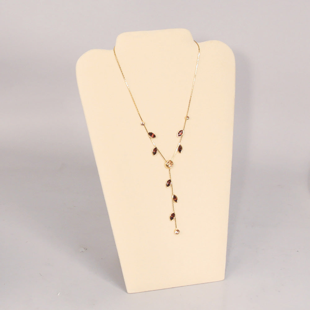 Necklace Display with Easel — 8 1/2 x 12 1/2" H — Beige Faux Suede