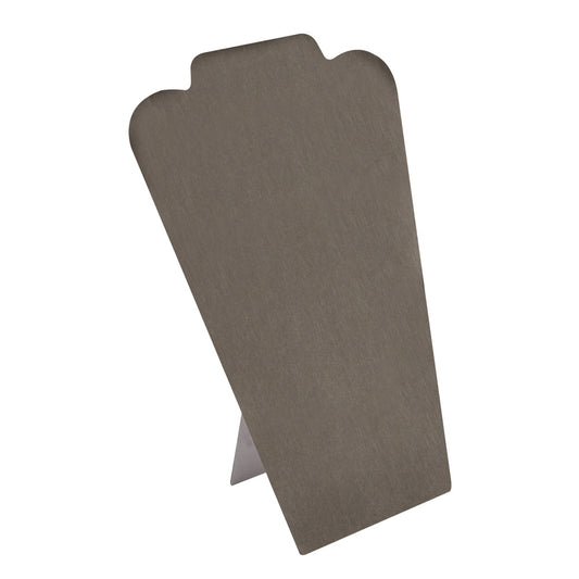 Necklace Display with Easel — 8 1/2 x 12 1/2" H — Steel Grey Faux Leather