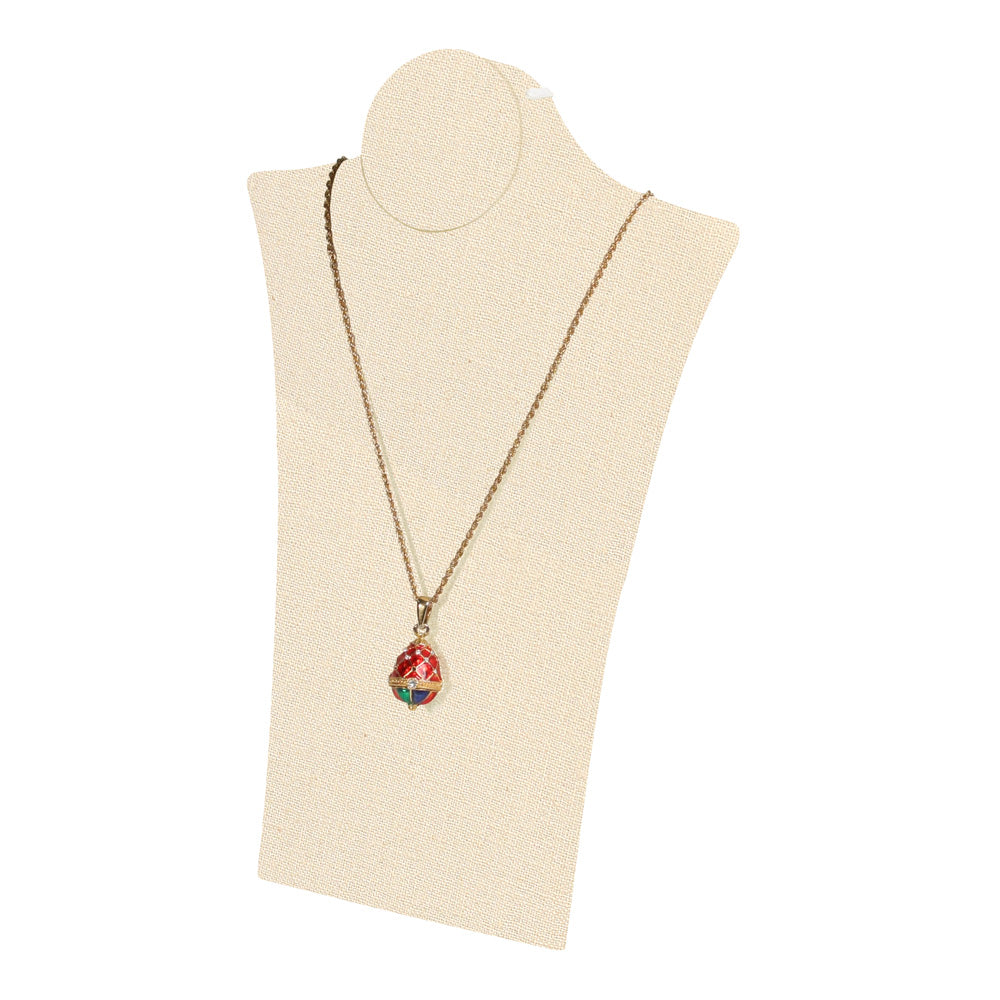 Necklace Display with Easel — 8 x 3 1/4 x 11 3/4" H — Beige Linen
