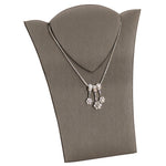 Necklace Display with Easel — 6 1/2 x 7 7/8" H — Steel Grey Faux Leather