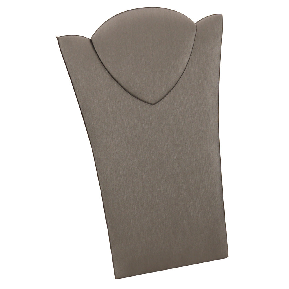 Necklace Display with Easel — 8 1/8 x 11 3/8" H (A) — Steel Grey Faux Leather
