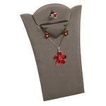 Necklace Display with Easel — 8 1/8 x 11 3/8" H combo — Steel Grey Faux Leather