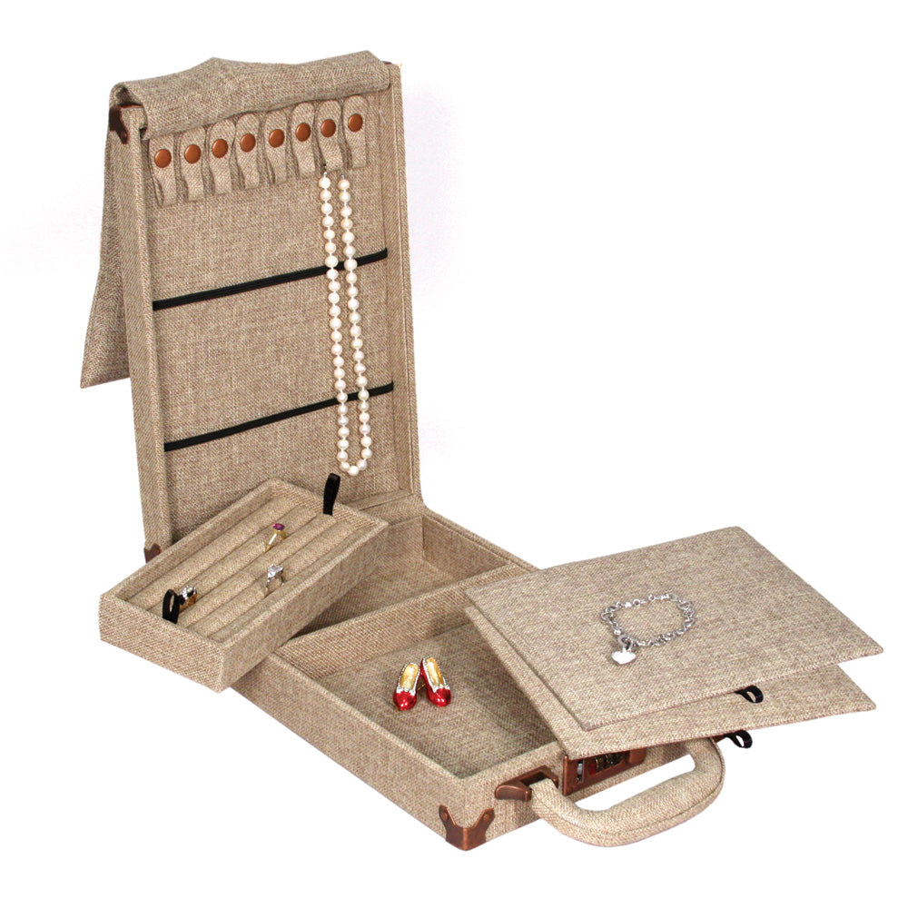 Burlap Jewelry Attachè Cases — Burlap