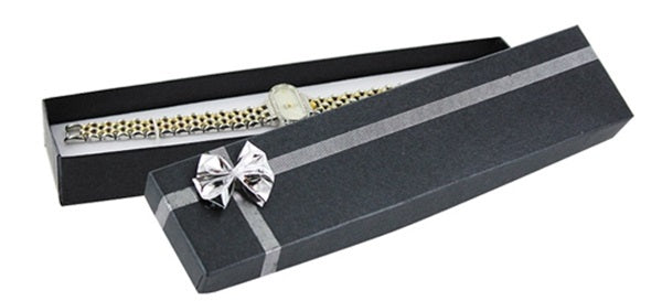 Silver Bow Tie with Shimmer Box