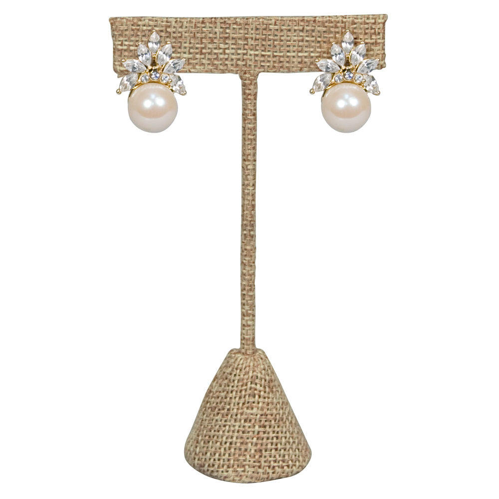 T-Shape Earring Stand — 5 3/4" H — Burlap