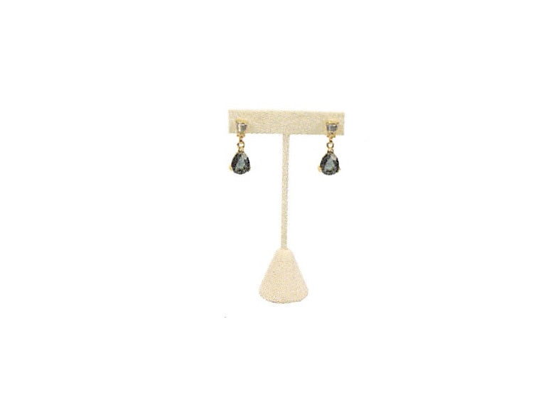 T-Shape Earring Stand — 4 1/2" H — Beige Suede