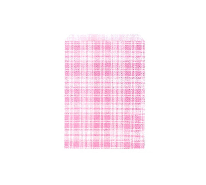 Plaid Paper Gift Bag — Pink — 8.5 x 11 in