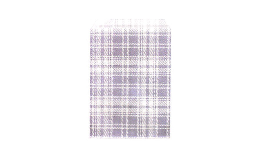 Plaid Paper Gift Bag — Lavender — 4 x 6 in