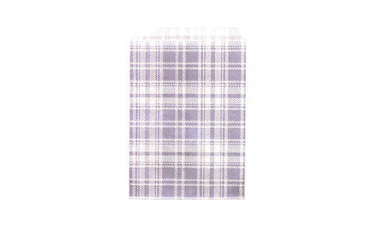 Plaid Paper Gift Bag — Lavender — 4 x 6 in