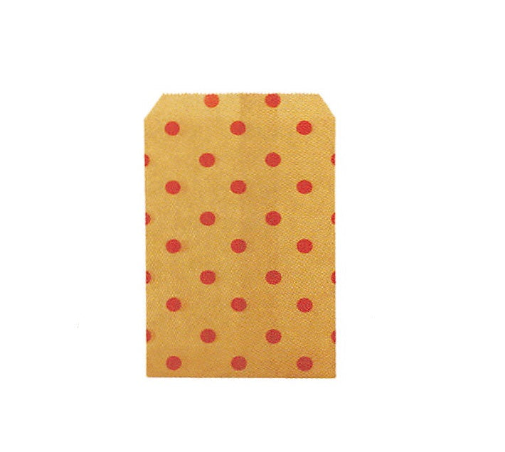 Polka Dot Paper Gift Bag — Red Polka Dot Kraft — 6 x 9 in