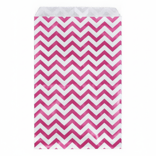 Chevron Paper Gift Bag — Pink — 4 x 6 in