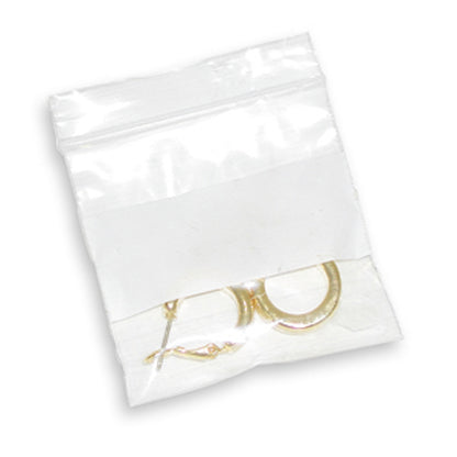 White-Block Plastic Zipper Bags