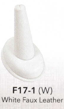 Finger ring display — white faux leather