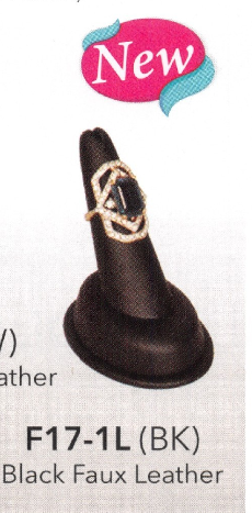 Finger ring display — black faux leather