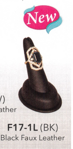 Finger ring display — black faux leather