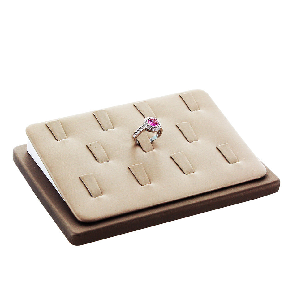 (11-Clip)Ring display — steel champagne w/ Beige t