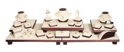 GRUPO DE ANILLOS ALTOS: cuero con borde marrón acero (SET42)