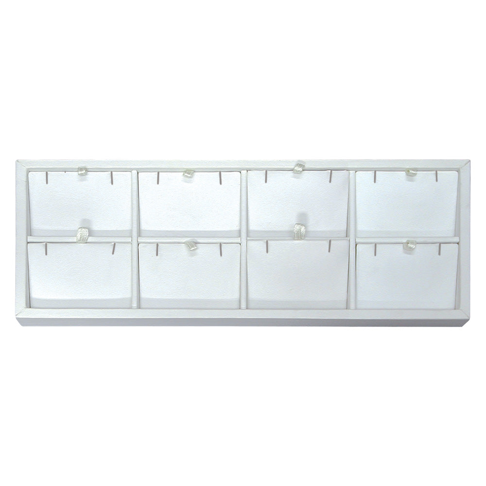 Versatile Narrow Insert Trays — Pendant Tray (8) — All White Faux Leather