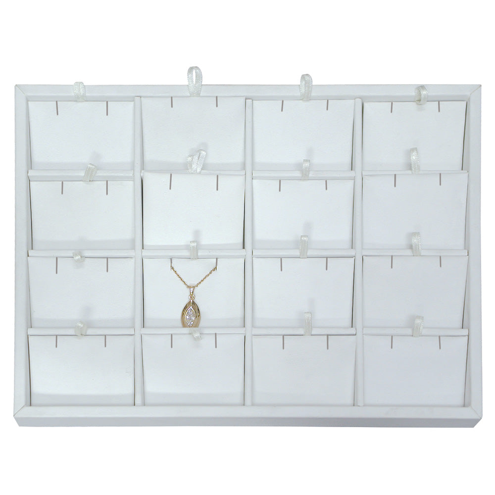 Versatile Medium Insert Trays — Pendant Tray (16) — All White Faux Leather