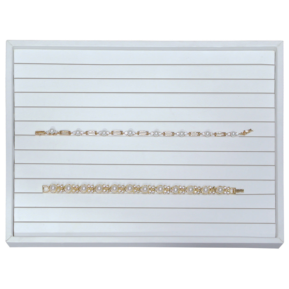 Versatile Medium Insert Trays — Bracelet Tray (12) — All White Faux Leather